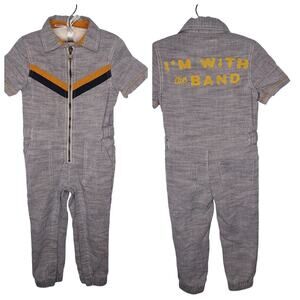 OshKosh Kids Coveralls Utility Jumpsuit 3T Retro 70s With The Band Bowie Rocker